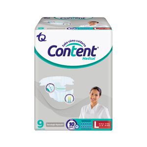 Pañales para adultos CONTENT teconología rapisorb, talla L (9 und)