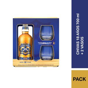 Whisky CHIVAS REGAL 18 años + 2 vasos (700 ml)