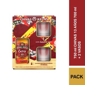 Whisky CHIVAS REGAL extra 13 años + 2 vasos (700 ml)