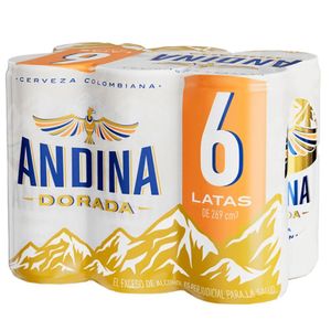 Cerveza ANDINA lata dorada six pack (1614 ml)