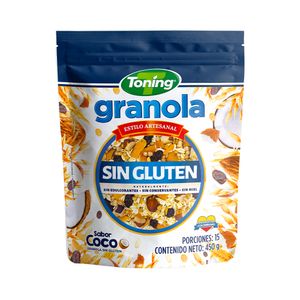 Granola TONING artesanal sabor a coco sin gluten (450 gr)