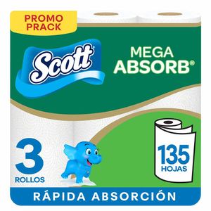 Toallas desechables SCOTT mega absorción (135 und)