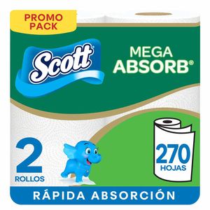 Toallas desechables SCOTT mega absorción (2 und)