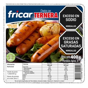 CHORIZO FRICAR C/TERNERA X6 400 g