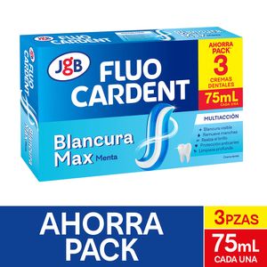 Crema Dental Fluocardent Blancura Max Ahorra Pack 75 Ml X3 Unds
