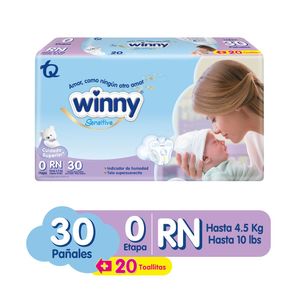 Pañal Winny Sensitive Etapa 0 X30 Unds + Toallitas X10 Unds