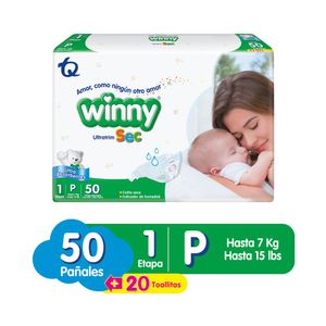 Pañal Winny Sec Etapa 1 X50 Unds + Gratis Toalla X20 Unds
