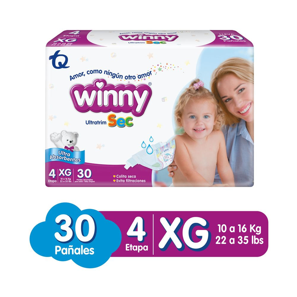 Pañal Winny Ultratrim Sec Etapa 4 X30 Unds