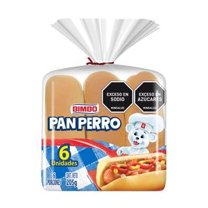 Pan perro sin Ajonjolí Bimbo (205g)