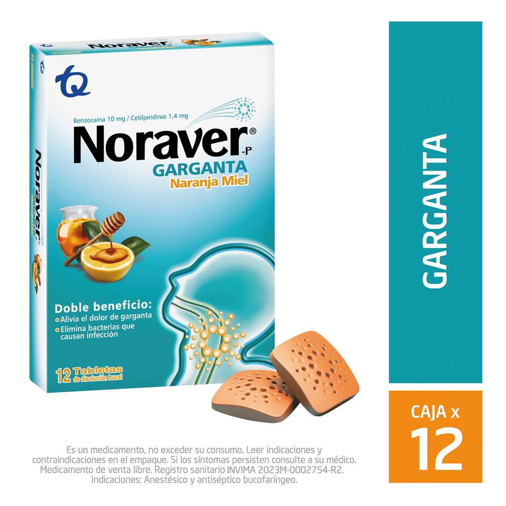 NORAVER PASTILLAS NJA. MIEL PLEX12TABLETAS