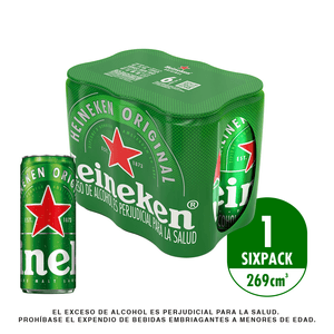 Cerveza HEINEKEN lata six pack (1614 ml)
