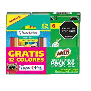Leche Sabor Uht Milo 180 ml X6 Gts Colore