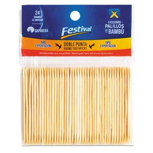 Palillos de madera FESTIVAL bambú doble punta
