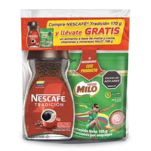 Cafe Nescafe 170 g Gts Milo 100 g