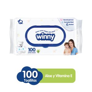 Toallitas Húmedas Winny Aloe Vera y Vitamina C X100 Unds