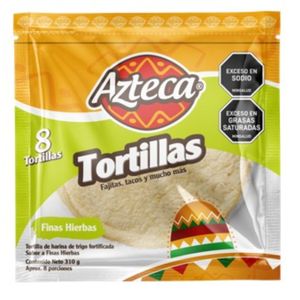 Tortilla Azteca Finas Hierbas 310 G X8 Unds