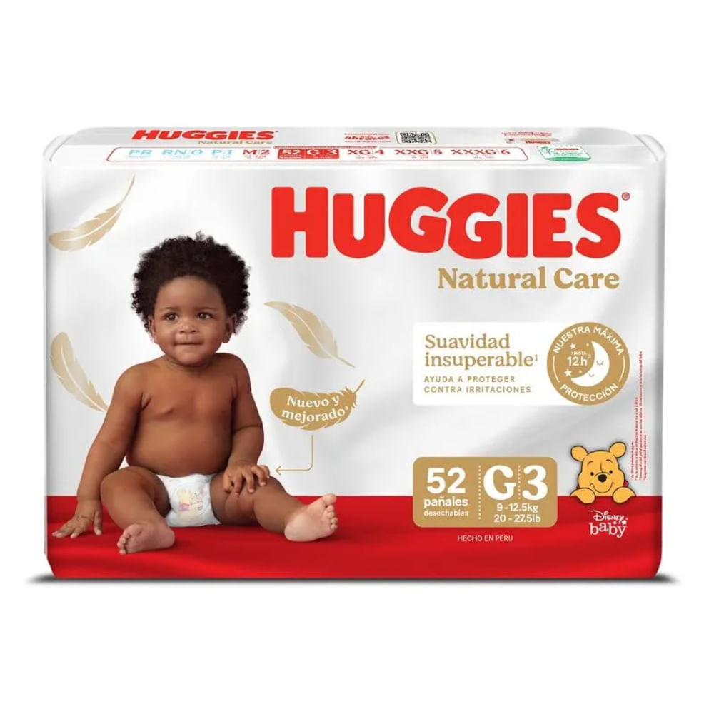 PAÑAL HUGGIES NATURAL CARE G X52 UN
