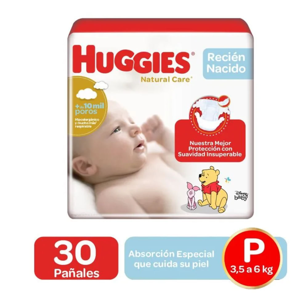 PAÑAL HUGGIES NATURAL CARE P/1 X30un
