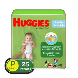 Pañal Huggies Active Sec Etapa 1 Recién Nacido X25 Unds