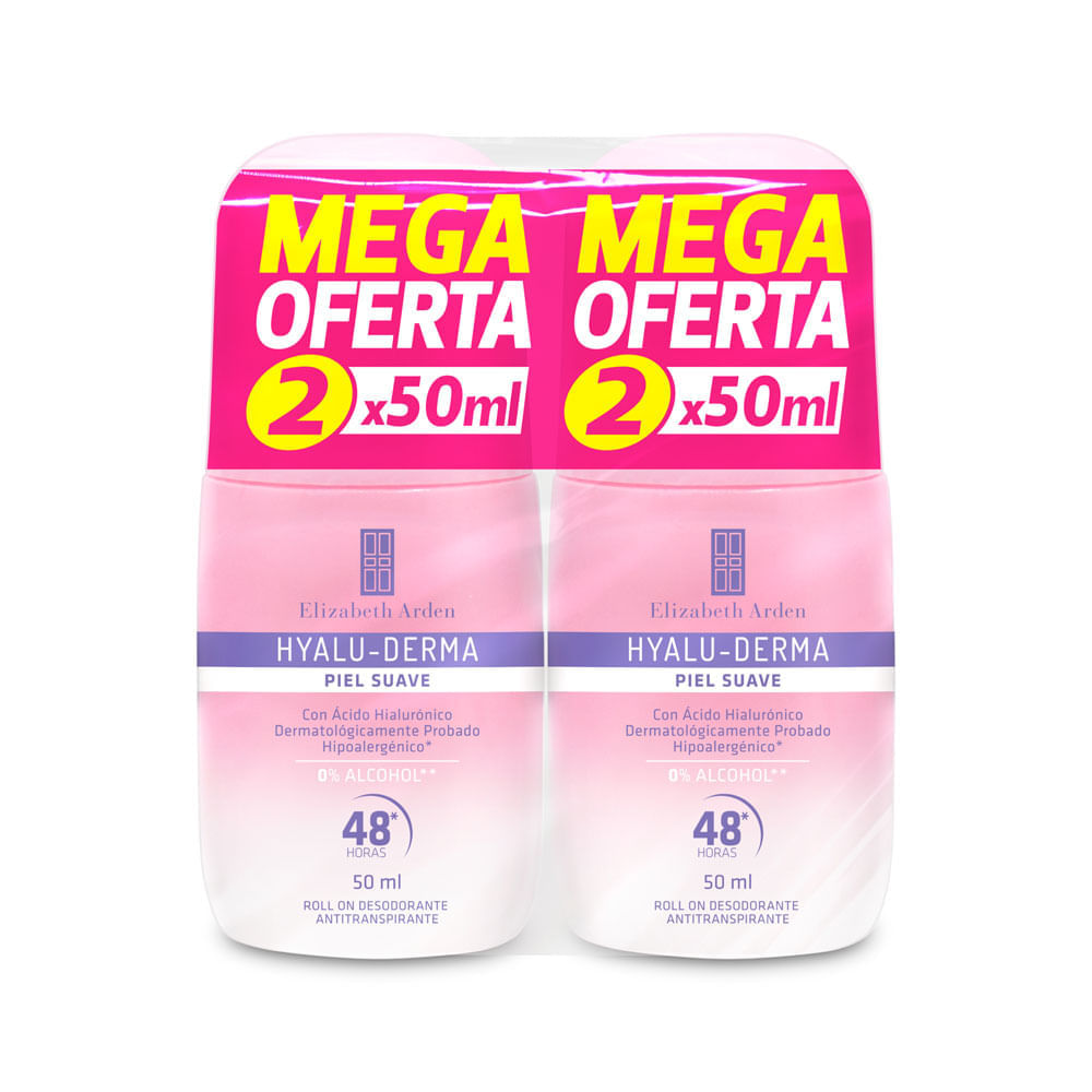 Desodorante Elizabeth Arden Hyalu-Derma Roll On 50 Ml X2