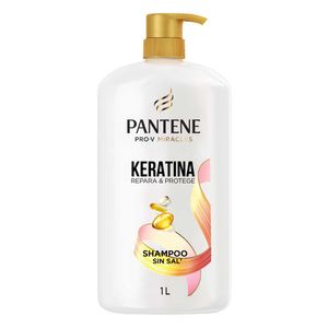 Shampoo sin sal' cabello seco Pantene Keratina con Pro Vitamina B5 1L