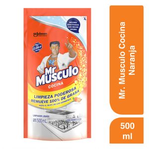 Quitagrasa Mr Musculo Liquido Naranja Repuesto 500ml