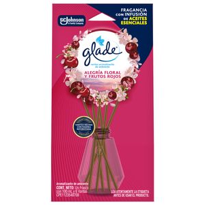 Ambientador GLADE varitas alegría floral frutos rojos (100 ml)