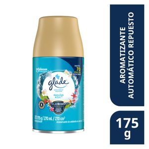 Ambientador Automatico Glade en Aerosol Paraiso Azul Repuesto 175g