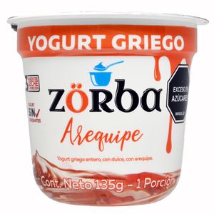 Yogurt griego ZORBA entero dulce arequipe (124 ml)