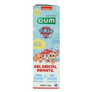 Gel dental infantil GUM sin flúor, sabor mix de frutas (50 gr)