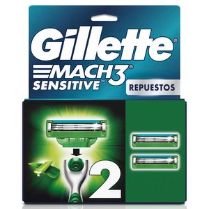 Cuchilla de Afeitar Gillette Mach 3 Sensitive Repuestos X4 Unds