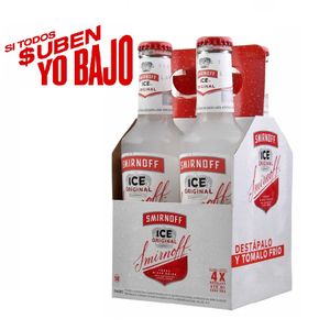 Coctel SMIRNOFF botella ice original x 4 uds (275 ml)