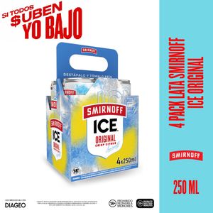 Smirnoff Ice Original coctel listo para tomar lata 250 ml pack x4 und
