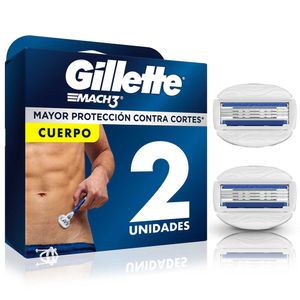 Repuesto cuchilla de afeitar MACH 3 gillette cuerpo (2 und)