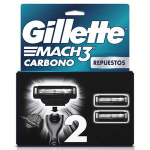 Repuesto cuchilla de afeitar MACH 3 carbono (2 und)