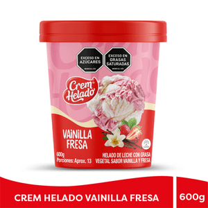 Helado CREM HELADO vainilla fresa (600 gr)
