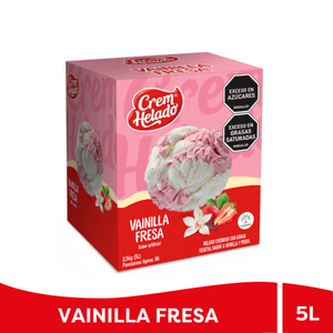 Helado Crem Helado Tradicional Vainilla Fresa 5L