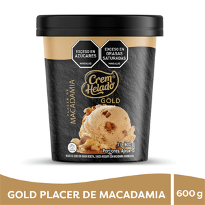 Helado Crem Helado Gold Placer de Macadamia 600 G