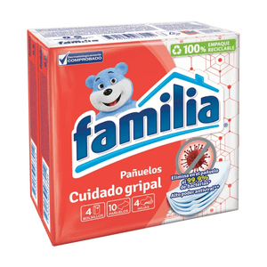 Pañuelos faciales FAMILIA triple hoja cuidado gripal (4 und)