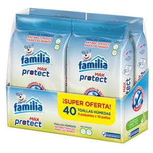 Toallitas Húmedas Familia Max Protect X4 Packs X10 Unds