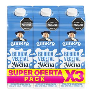 Beb Quaker Vegetal Base Avena 900 ml X3