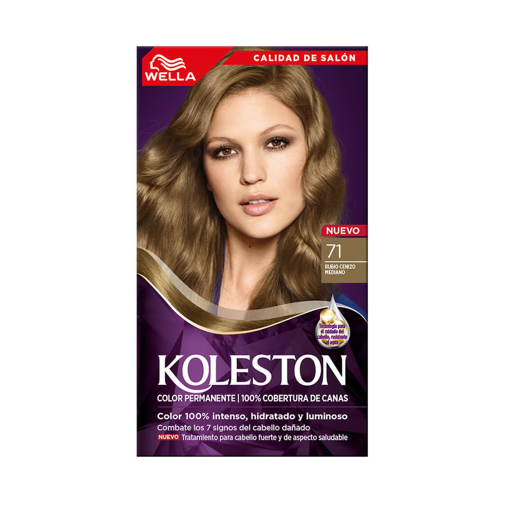 Tinte Wella Koleston Tono 71 Rubio Cenizo Mediano