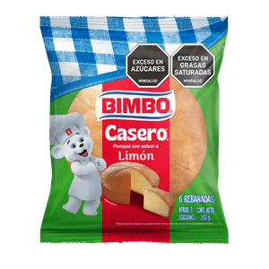 Ponqué BIMBO casero sabor a limón (200 gr)
