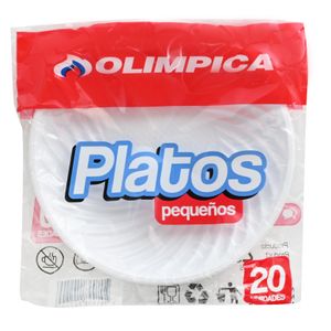 Plato Olimpica Pequeño X20 Unds