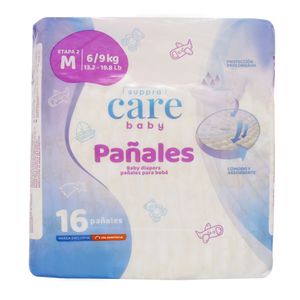 Pañal Suppra Care Baby Etapa 2 M X16 Unds