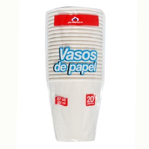 Vaso Olimpica Cartón 7 Oz X20 Unds