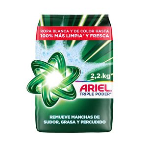 Detergente en Polvo Ariel Triple Poder 2.2kg Jabón para Ropa