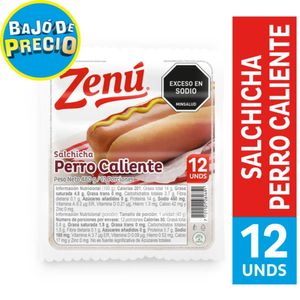 Salchicha Zenú Perro Caliente 480 G X12 Unds