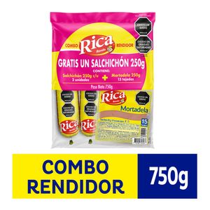 Salchichón Rica 250 G + Mortadela 250 G Gratis Salchichón 250 G