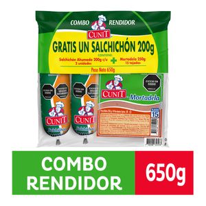 Salchichón Cunit AH 200 G + Mortadela 250 G Gratis Salchichón 200